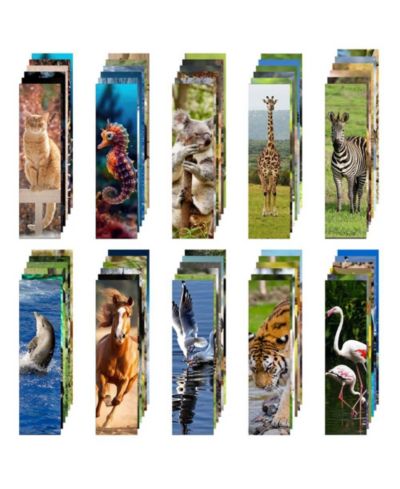 GNUADZ Animal Bookmarks 60 Designs Reading Lovers Gift Set