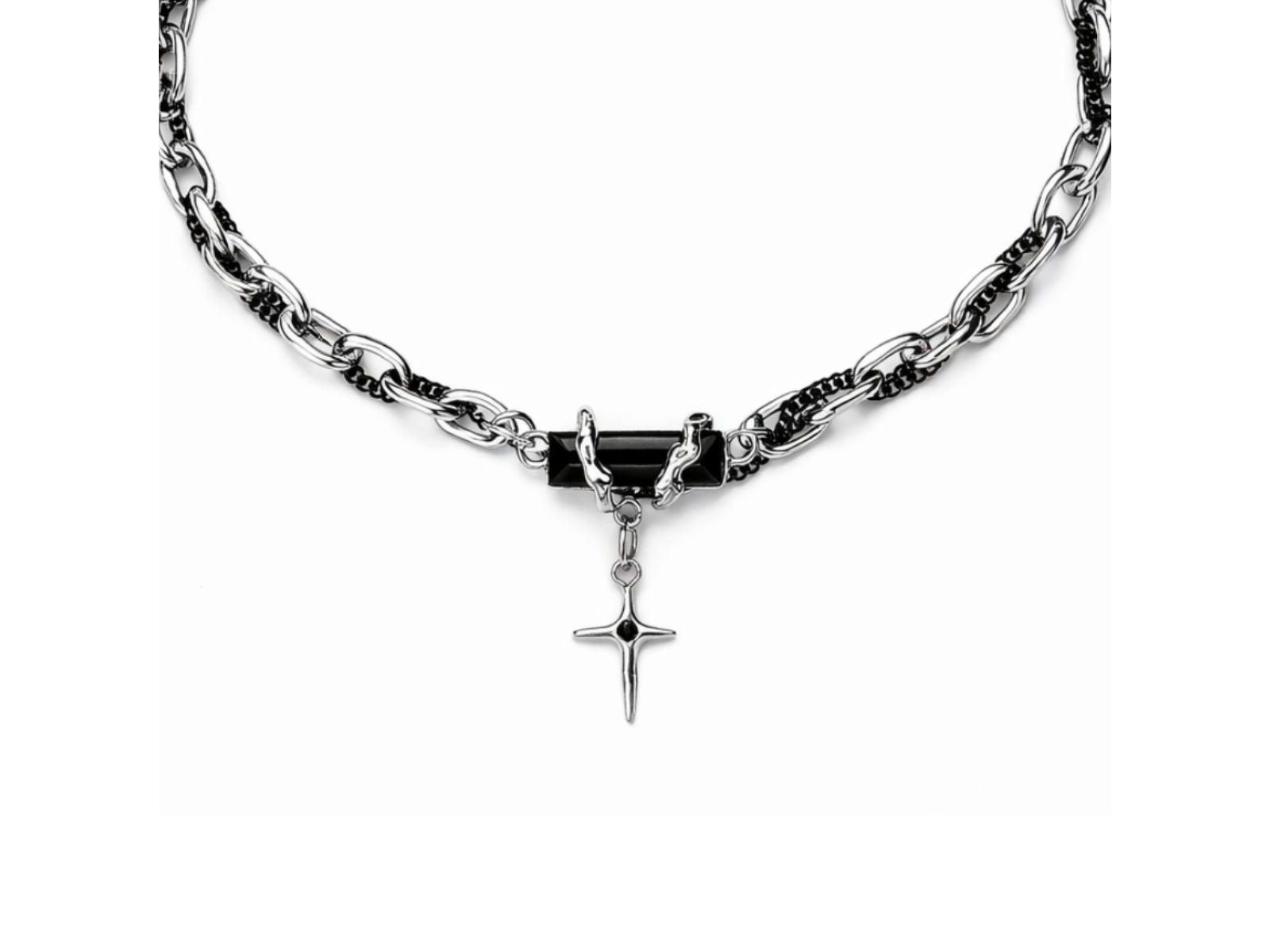 Rebl Jewelry Черное кольцевое ожерелье