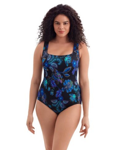 Longitude Женский Longitude Majorelle Garden Butterfly X-Back Tank One-Piece swimsuit