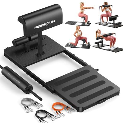 Тренажер FED FITNESS 6-in-1 для ягодиц и приседаний с мягким грифом и резиновыми лентами