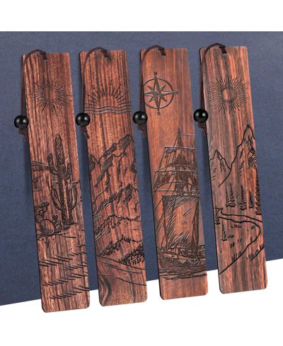 GNUADZ Wood Bookmark Men Adventure Carving Vintage Gift