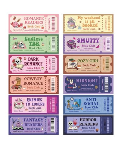 GNUADZ Funny Book Club Ticket Bookmarks Bookish Gifts