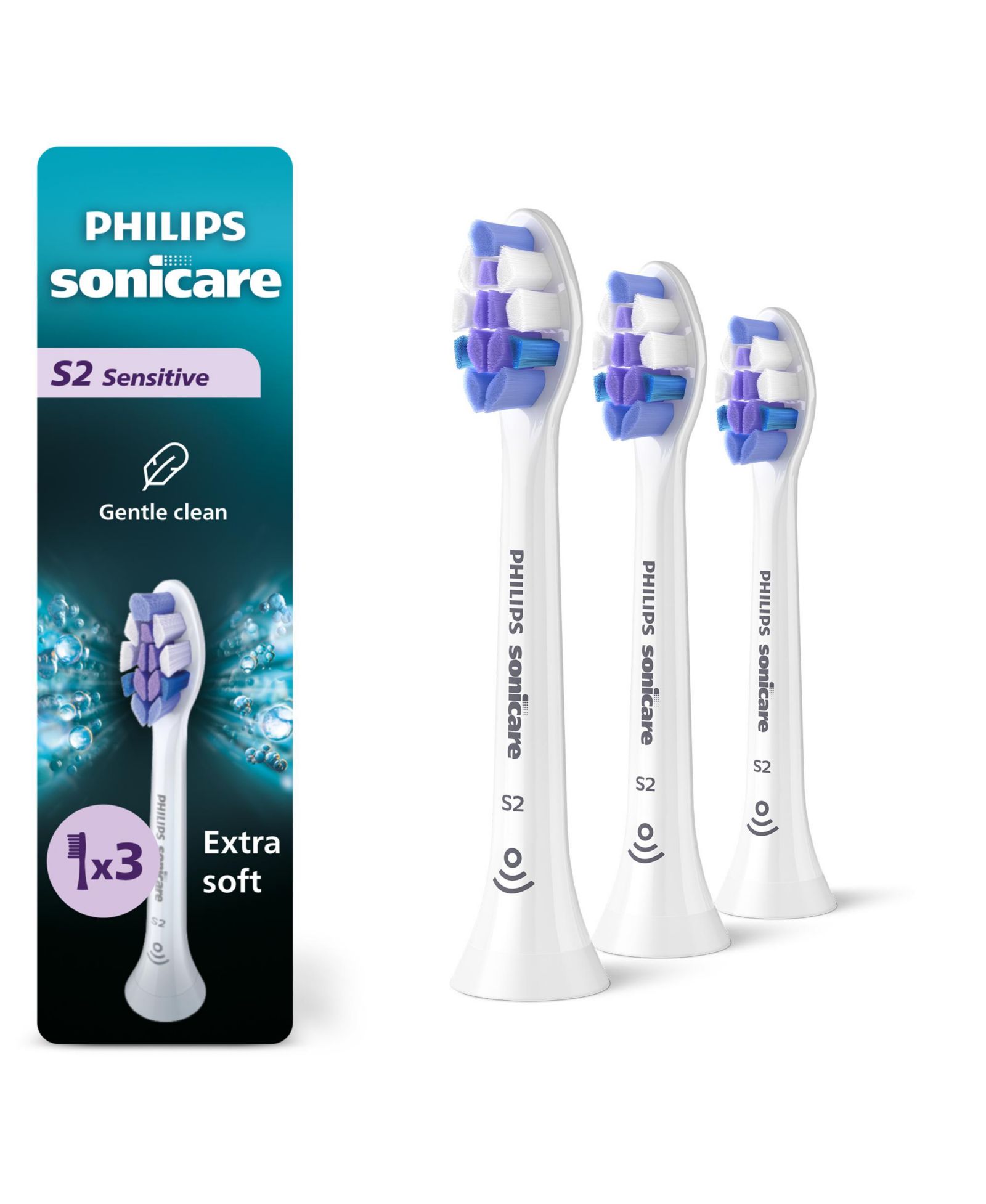 Philips Sonicare Sensitive S2 Replacement Toothbrush Heads 2 Pack