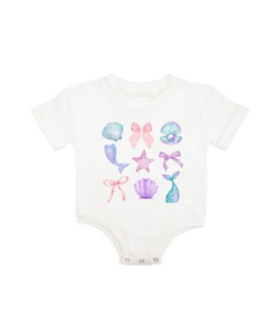 Sweet Wink Baby Girls Mermaid Cutie Short Sleeve Romper