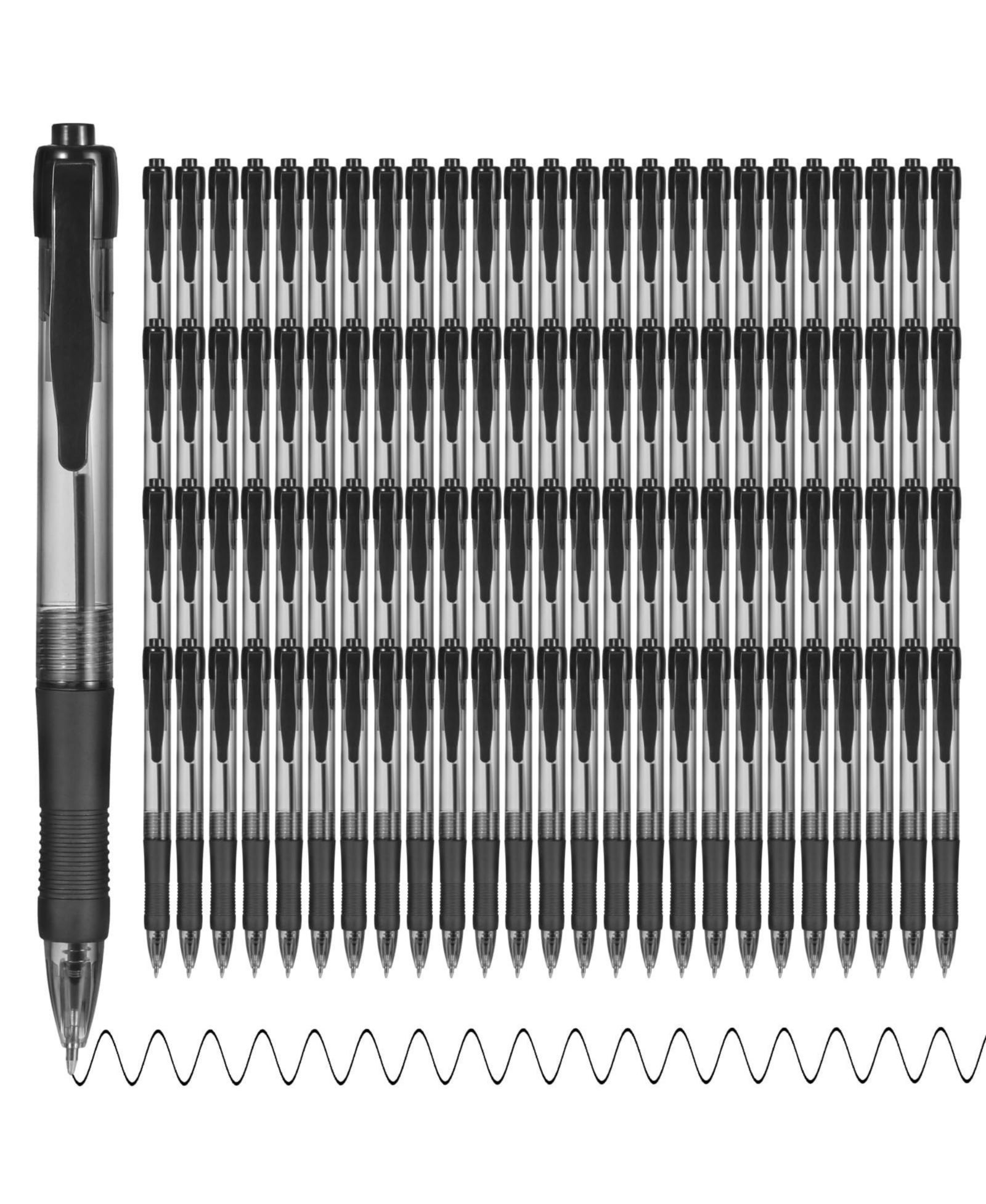 GNUADZ Retractable Ballpoint Pens Soft Grip Ink 100 Pack
