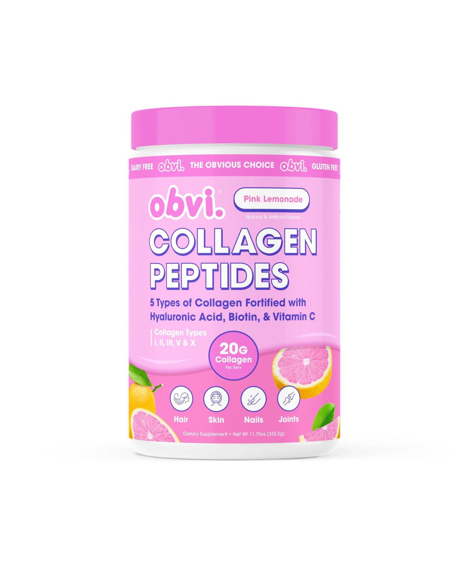 Obvi Multi-Collagen Peptides - Поддержка ногтей, кожи и волос - Lemonade - 14 порций