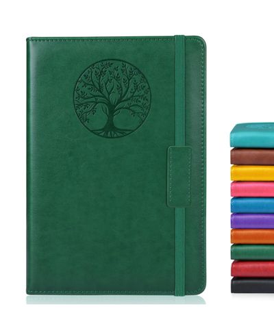 Green a5-sized dotted pages