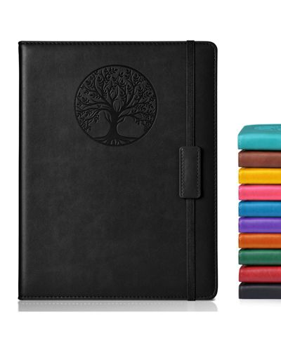 Black b5-sized lined pages