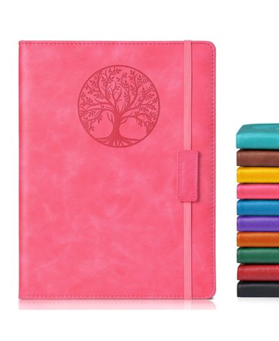 Pink b5-sized lined pages