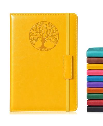 Yellow a5-sized lined pages