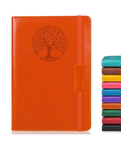 Orange a5-sized lined pages