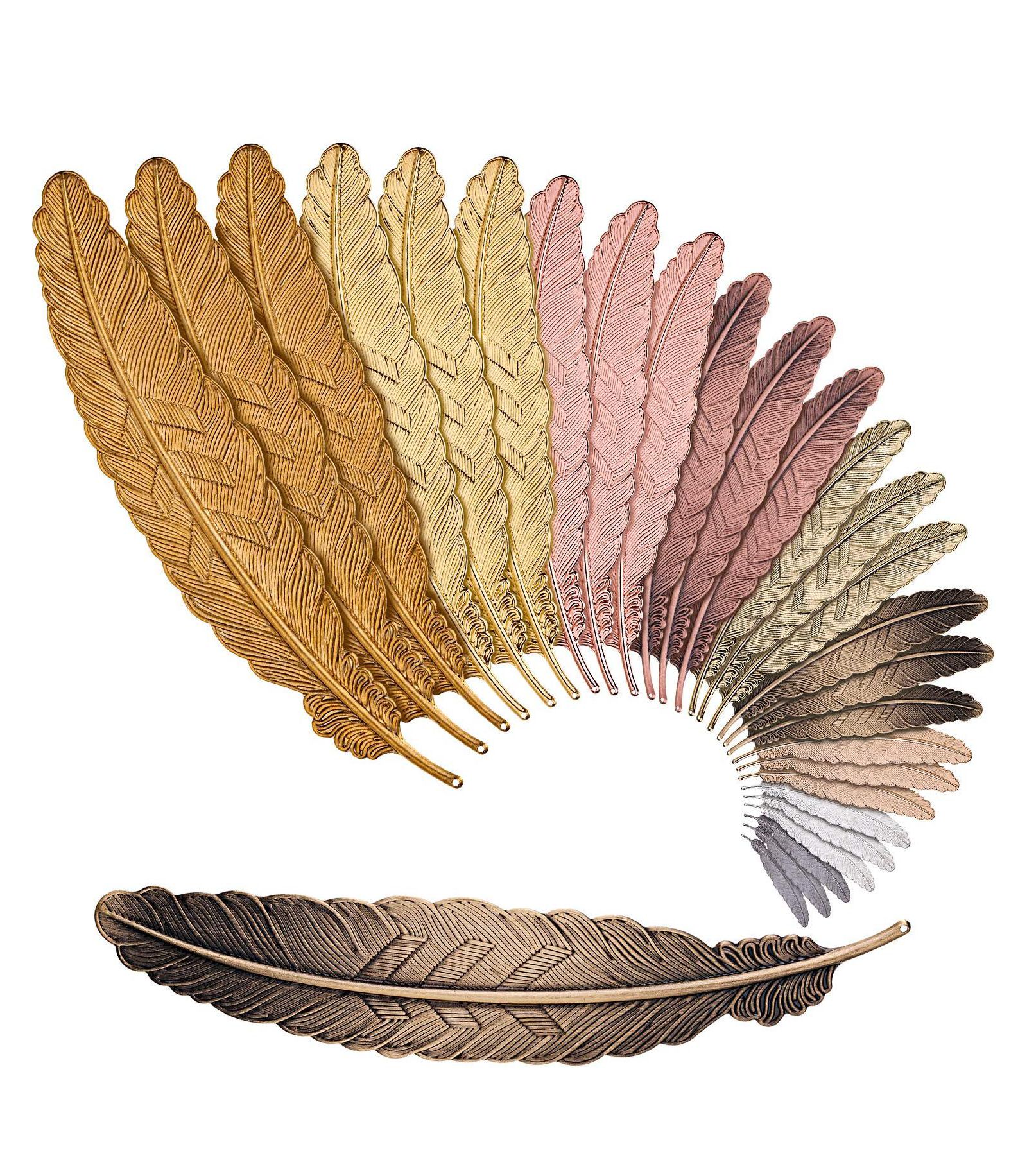 GNUADZ Metal Bookmark Vintage Feather Book Marker Reader Gift
