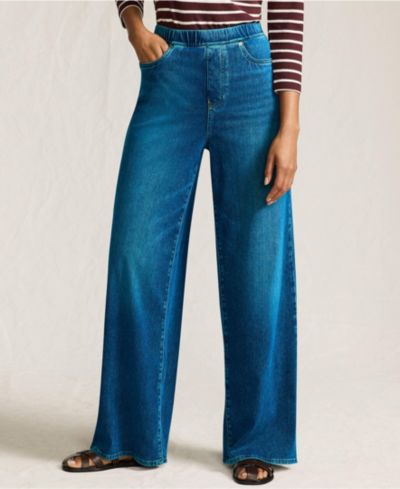 Джинсы Lands' End Women's Starfish Denim с высокой талией и широкими штанинами