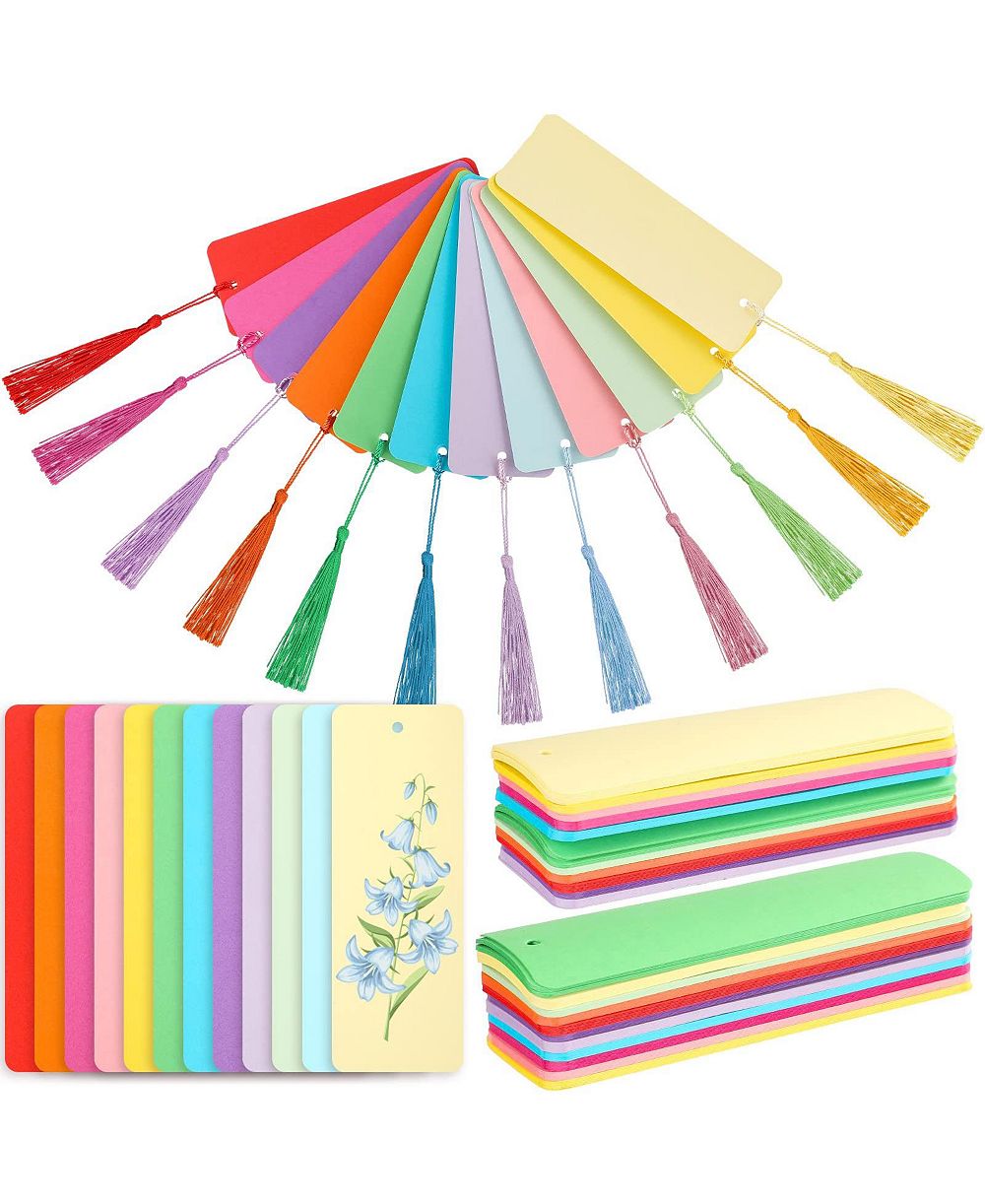 GNUADZ Paper Bookmarks Cardstock Tassels Craft DIY Classroom Gifts Tags