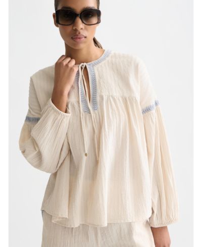 Женская блузка SCOTCH & SODA Cotton Crepe с вышивкой
