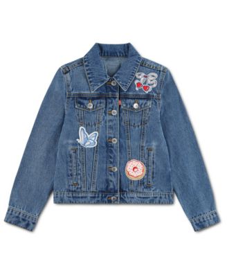 Levi's Детская 7-16 джинсовая куртка тракер с заплатками