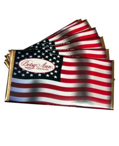 Betsy Ann Chocolates American Flag Chocolate Bar, 6 Pack