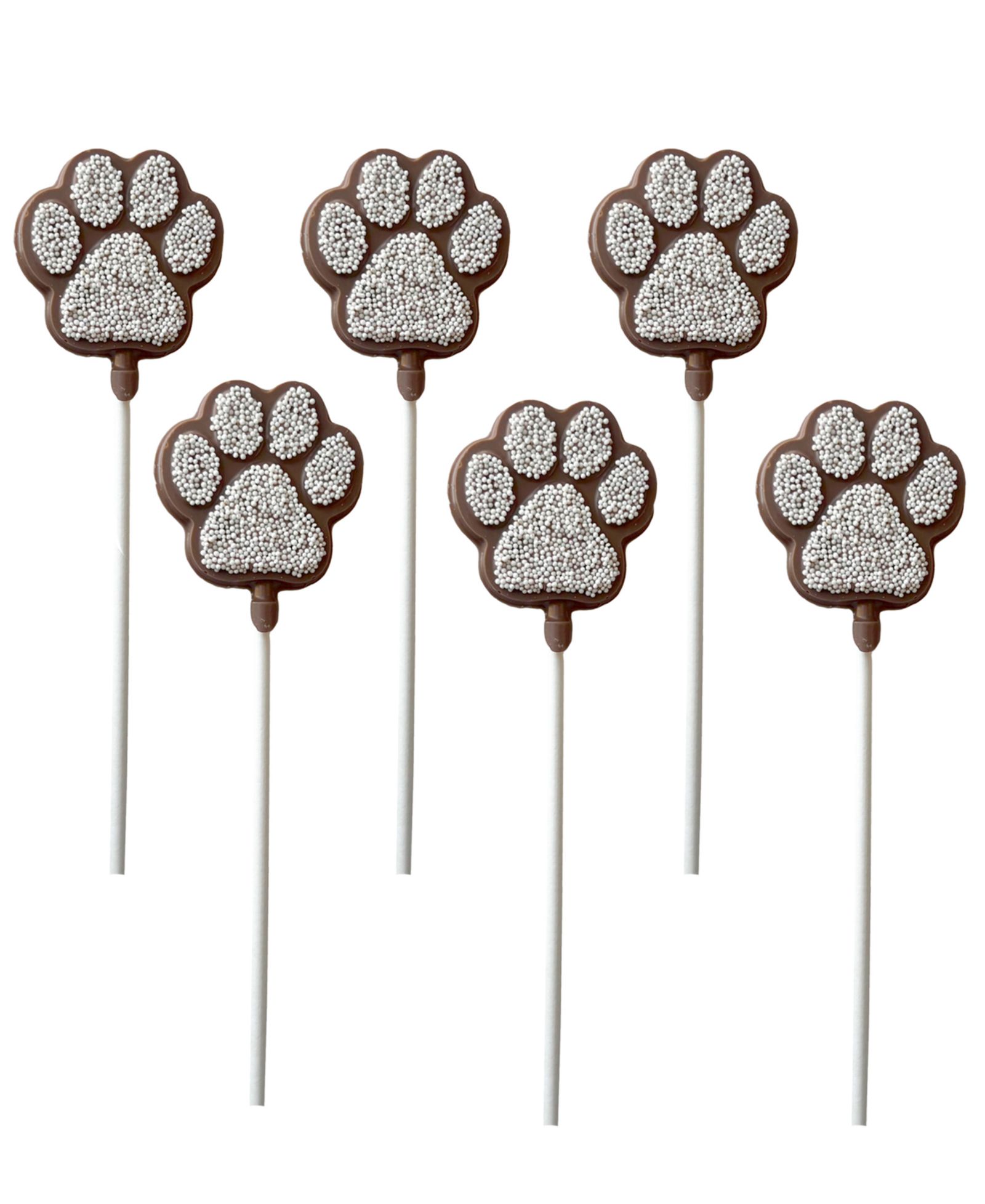 Десерт Betsy Ann Chocolates Festive Decorated Chocolate Paw LolliPop, 6 Pack