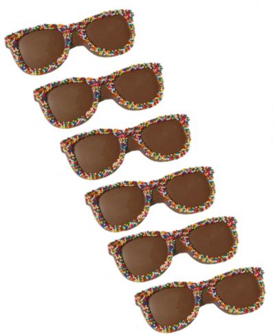 Betsy Ann Chocolates Decorated Milk Chocolate Sunglasses, 6 Pack