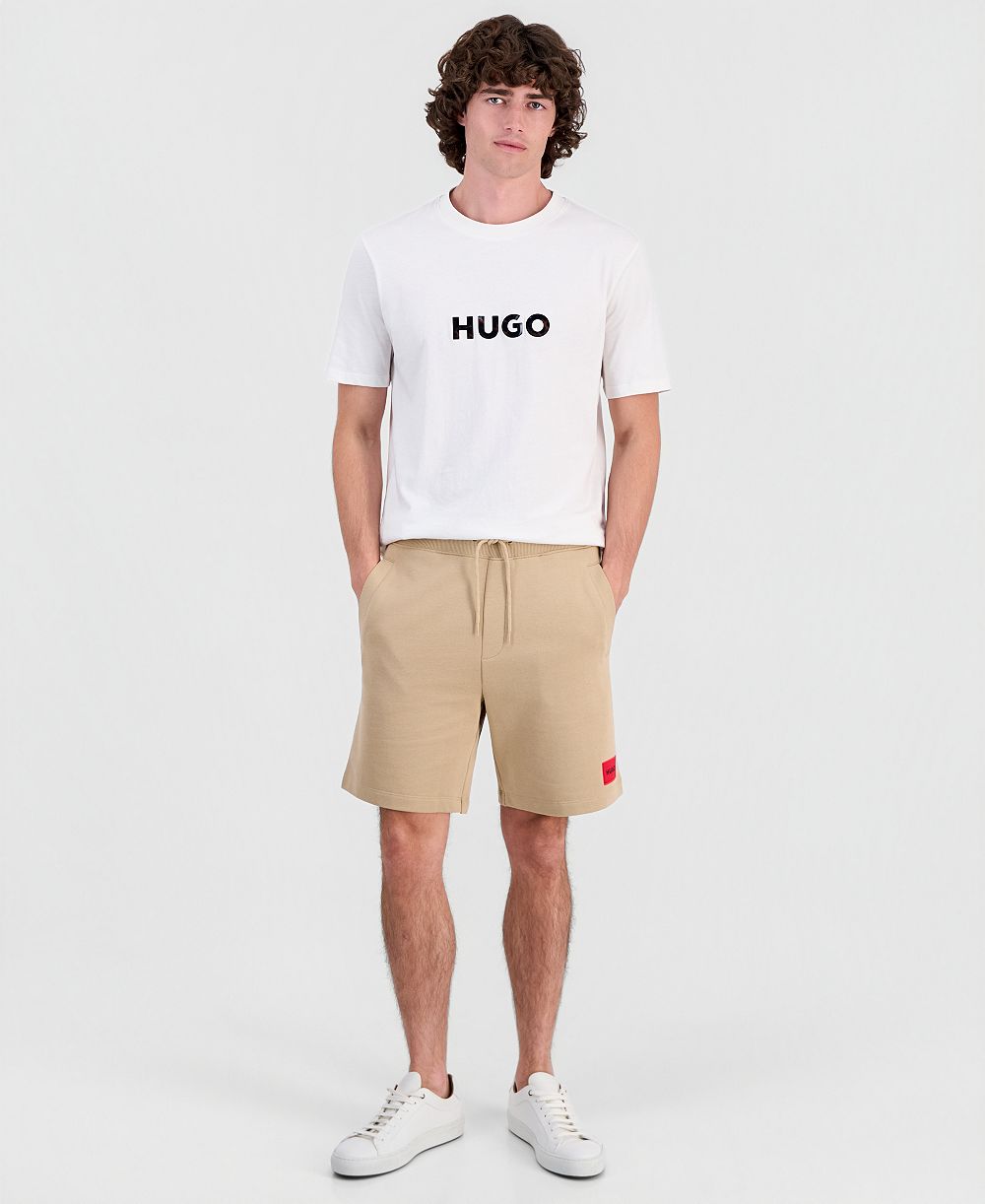 HUGO by Hugo Boss Men's Diz222 Logo Patch Jersey Shorts