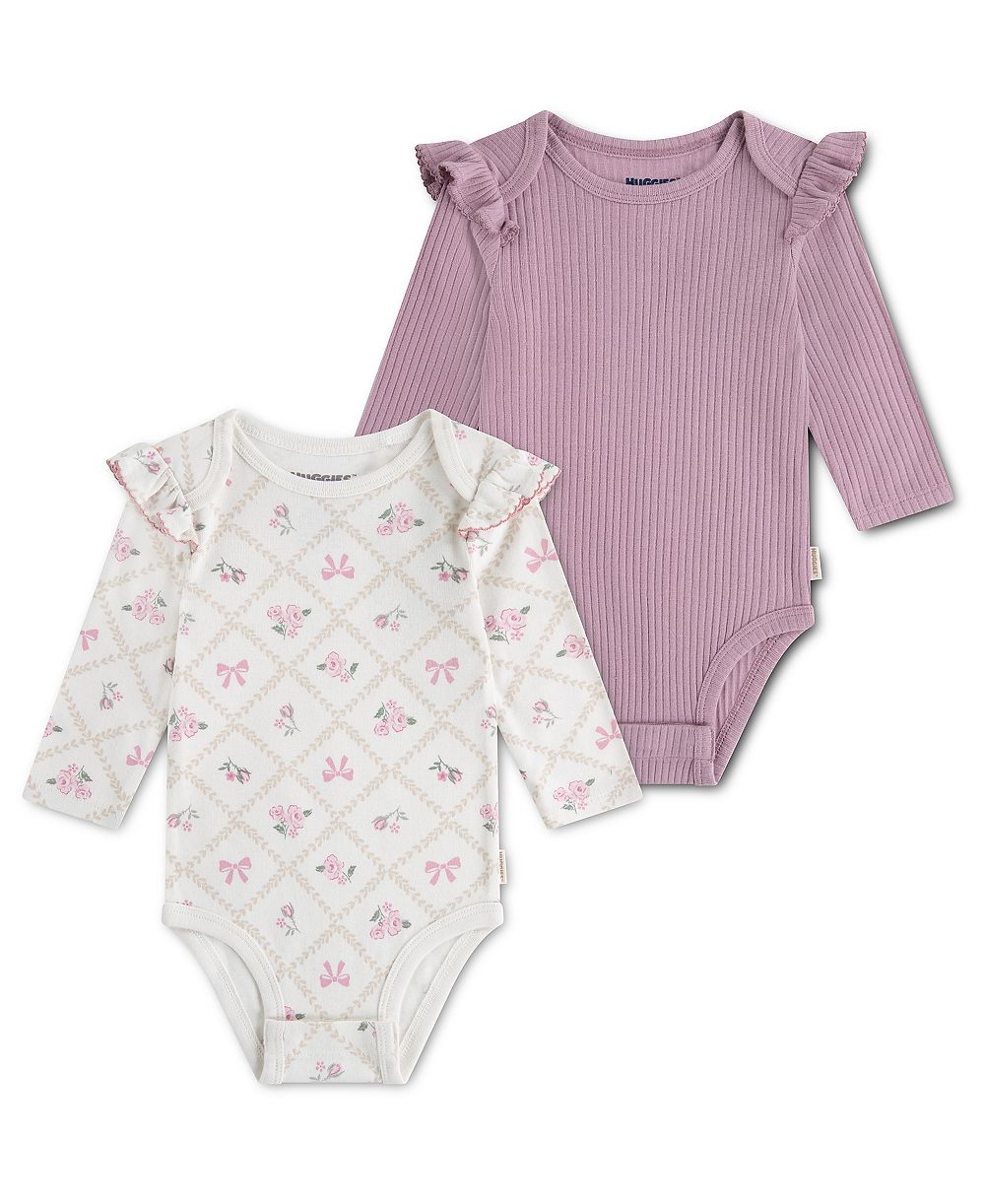 Huggies Детские длинные боди с длинным рукавом, 2 шт
