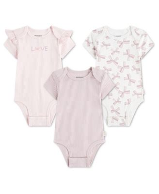 Huggies Baby Girls' Babywear Short-Sleeve Bodysuits, 3-Pack