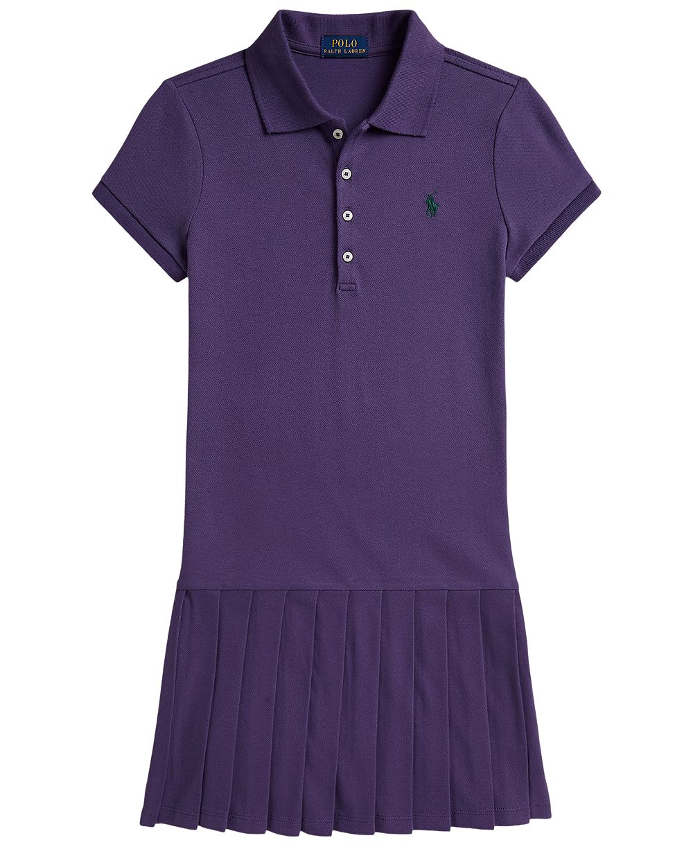Платье-поло Polo Ralph Lauren для девочек, плиссированное, стрейч-сетка