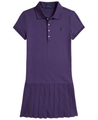 Платье-поло Polo Ralph Lauren для девочек, плиссированное, стрейч-сетка