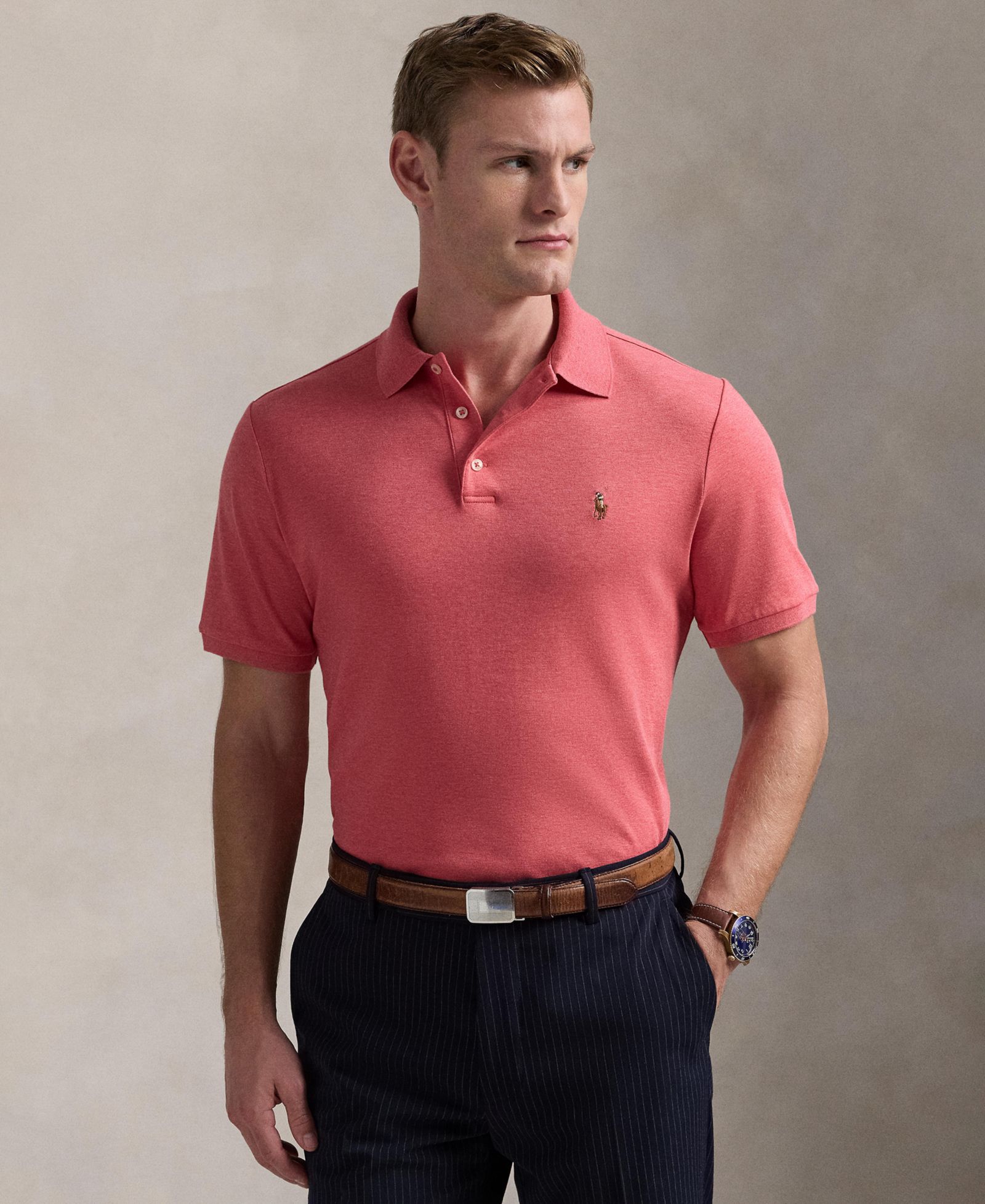 Мужская рубашка поло Polo Ralph Lauren Slim-Fit из мягкого хлопка
