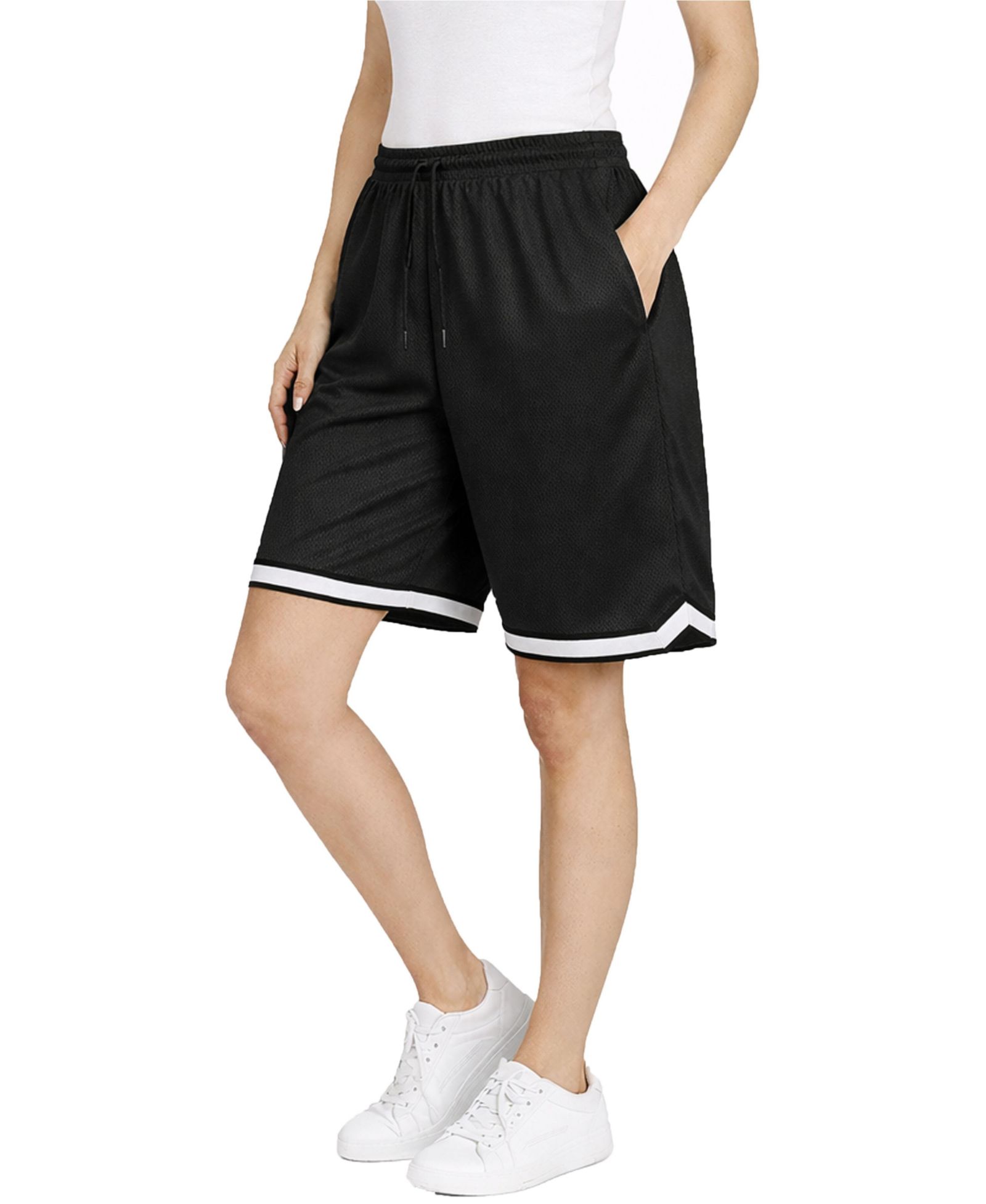 Jump Start Women's Loose Fit Premium Active Moisture Wicking Workout Mesh Shorts With Trim