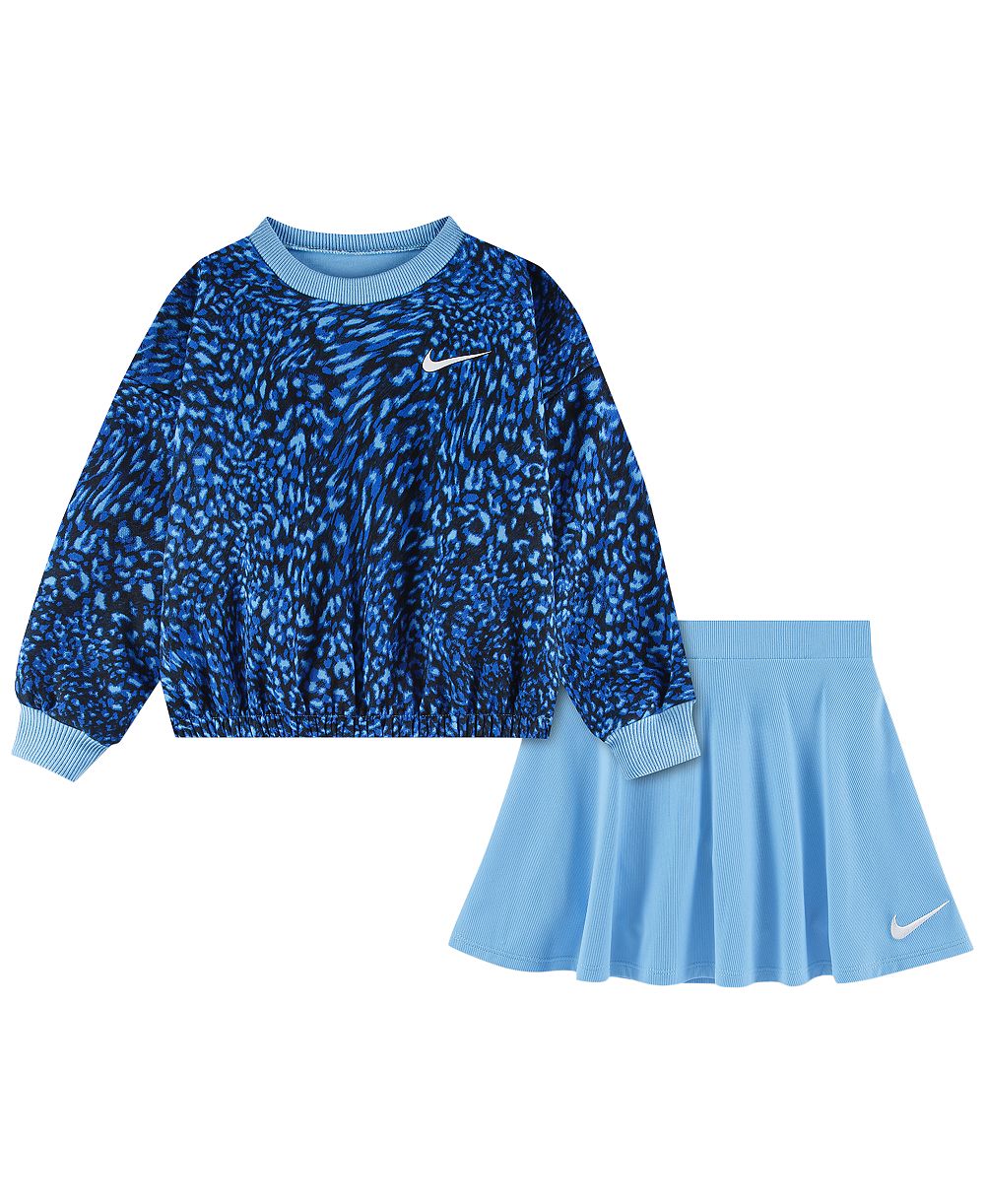 Nike комплект из 2-х предметов для девочек Nike Toddler 2T-4T Allover Printed Top и Skort