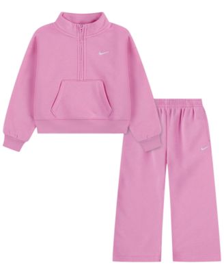 Nike Toddler Girls' 2T-4T Sportswear Standard Fleece Half-Zip Top and Pants, 2-Piece Set