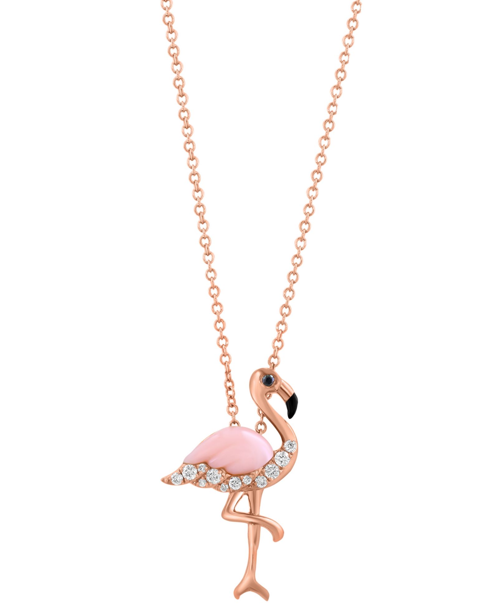 EFFY Collection Ожерелье с розовым опалом и бриллиантами в 14k Rose Gold