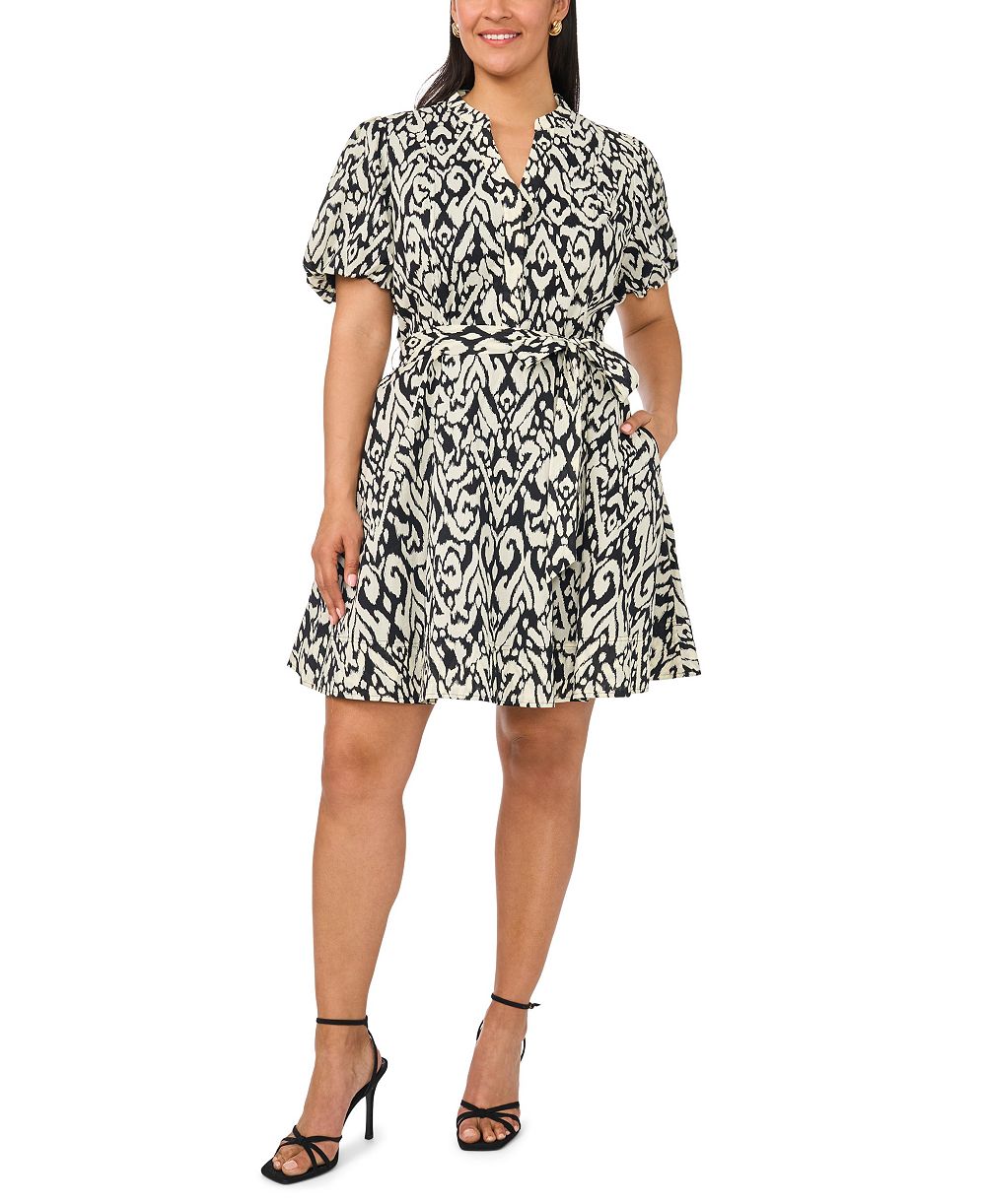 Женское мини-платье Vince Camuto Plus Size с пышными рукавами и поясом