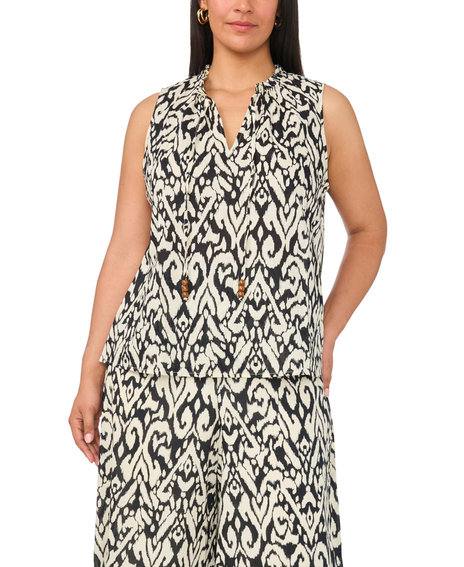 Vince Camuto Plus Size V-Neck Sleeveless Flowy Shell Top
