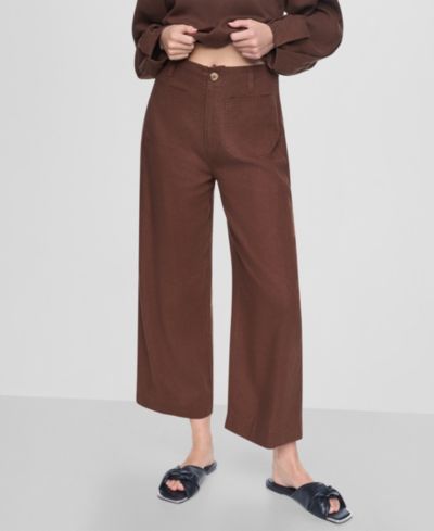 Женские широкие укороченные брюки DKNY Jeans High-Rise Cropped Wide-Leg