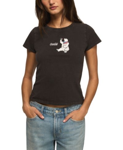 Lucky Brand Women's Coca Cola Bear Baby Crewneck T-Shirt