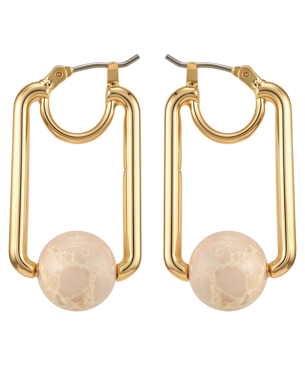 Серьги GUESS Gold-Tone Serpentine Stone Drop