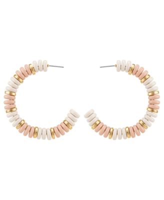 GUESS Серьги-кольца Gold-Tone с белыми и розовыми камнями