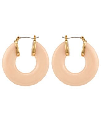 GUESS Gold-Tone Serpentine Stone Hoop Earrings