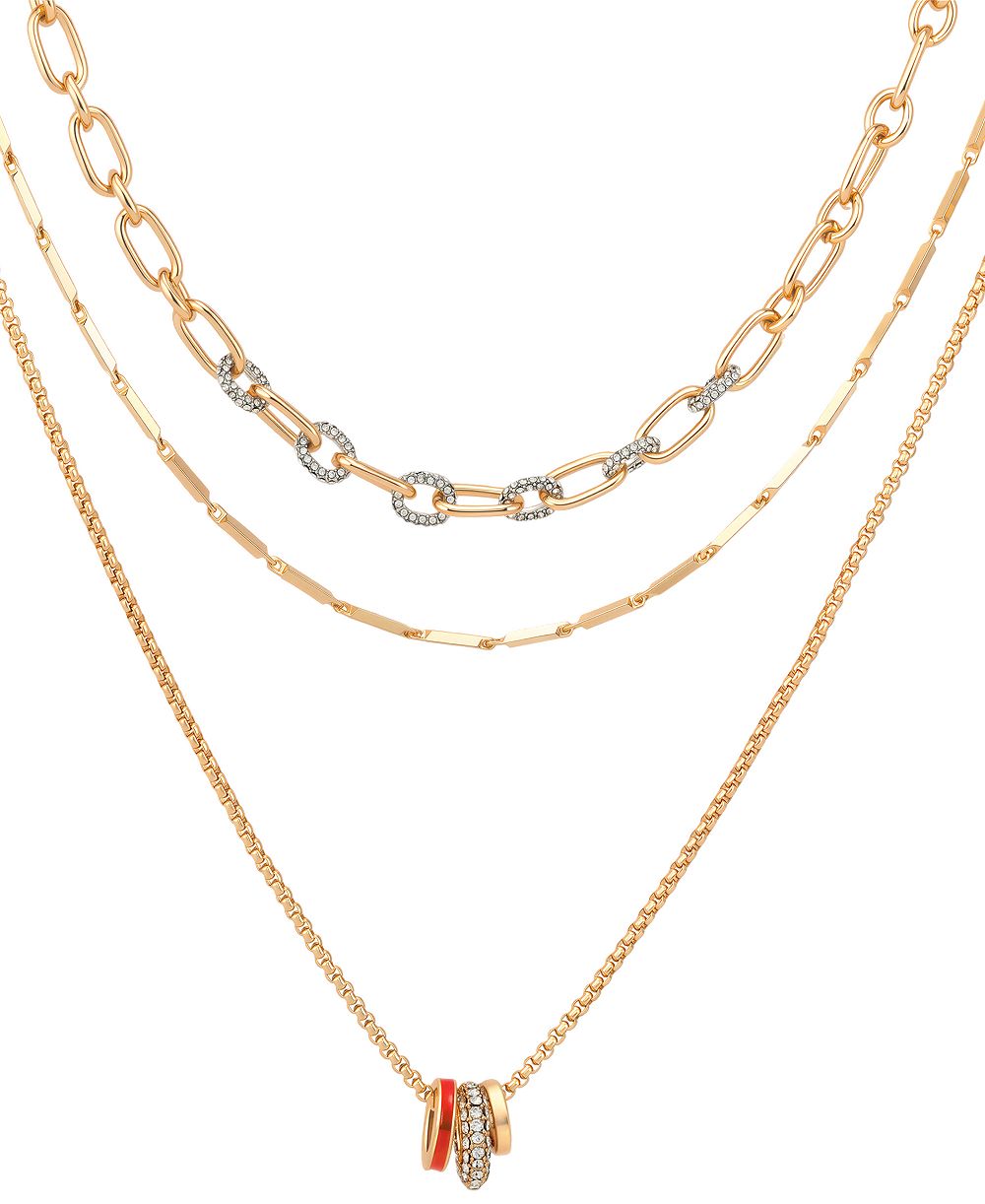 GUESS ожерелье GUESS Gold-Tone Crystal Stone Layered