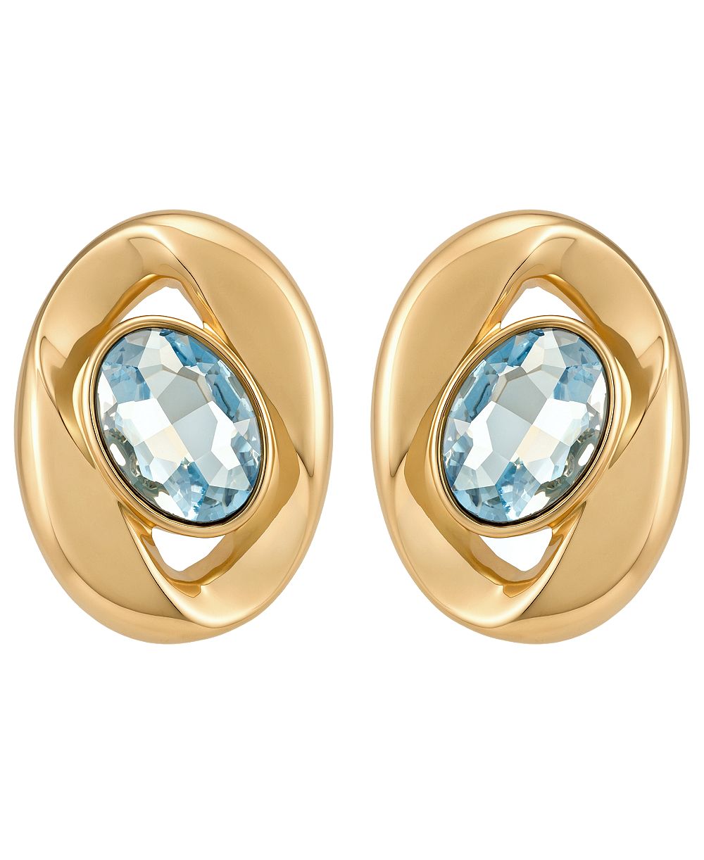 Серьги-гвоздики GUESS Gold-Tone Aqua Stone Stud