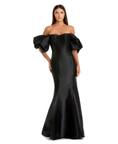 Вечернее платье Mac Duggal Petite Sweetheart с открытыми плечами и пышными рукавами
