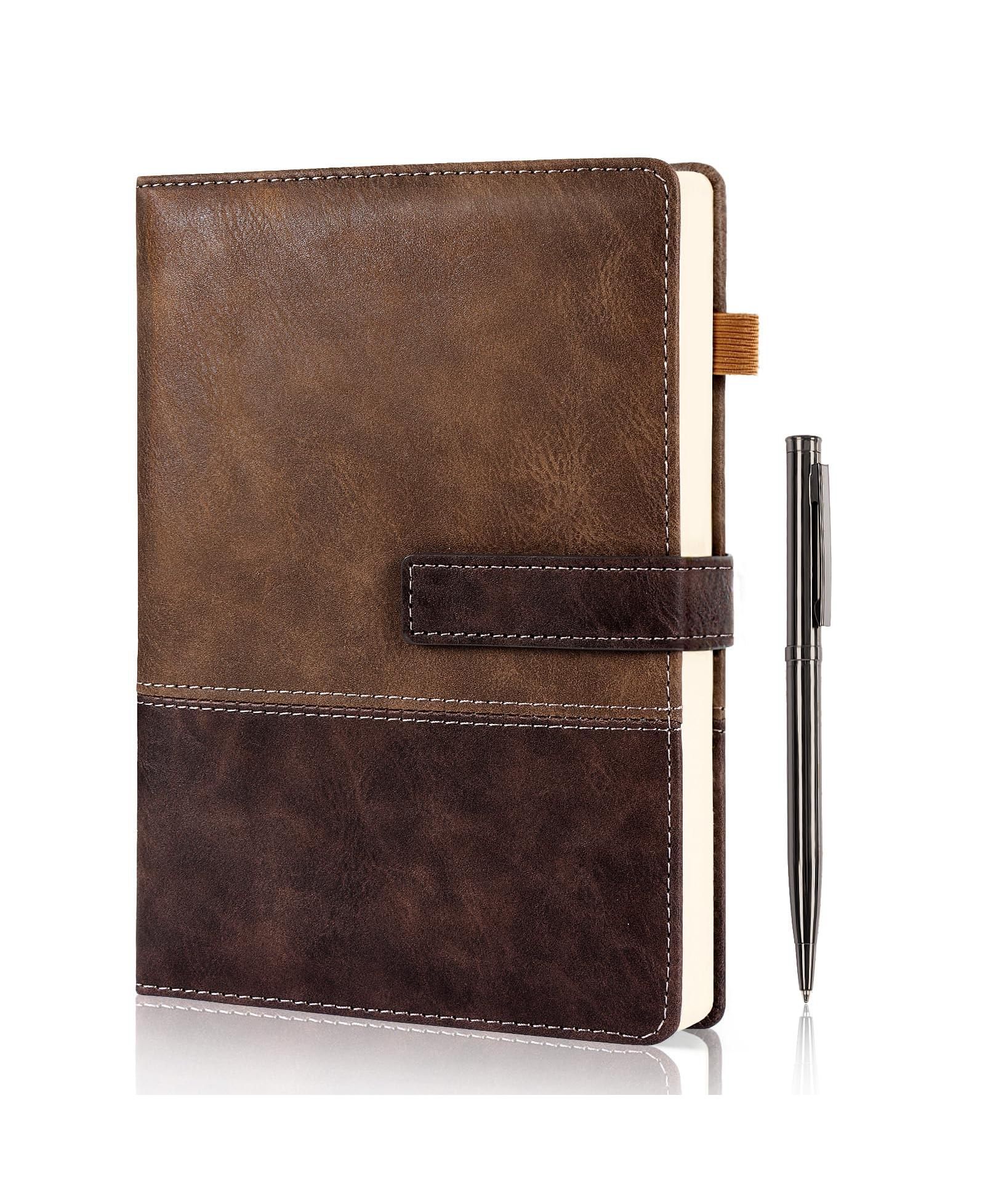 GNUADZ This A5 leather notebook is suitable for daily writing, note-taking, and office use 240 pages