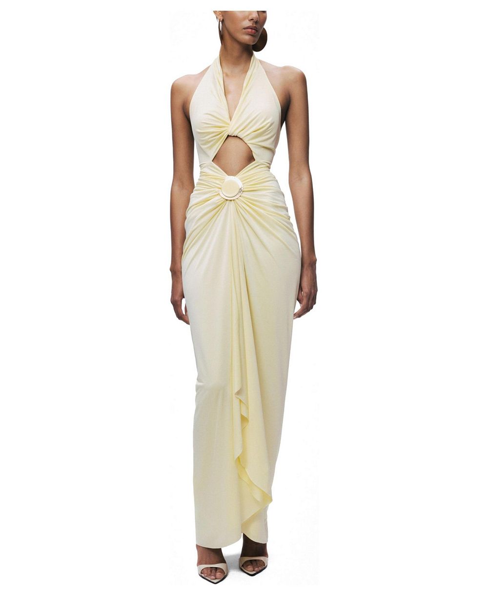 NOCTURNE Women's Cut-Out Halter Maxi Dress