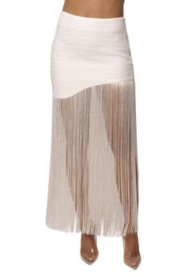 JLUXLABEL Women's Gala Nights Fringe Skirt