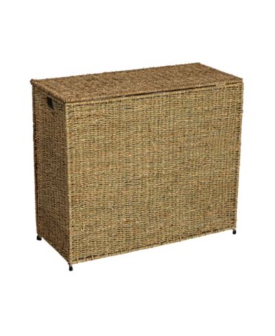 Household Essentials 3 Compartment Laundry Sorter, Wicker Laundry Sorter