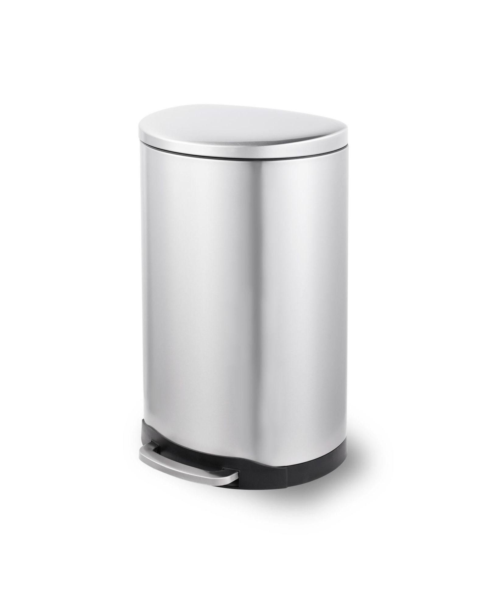 Mega Casa 40 Liter Stainless Steel Semi-round Step-on Trash Can for Kitchen