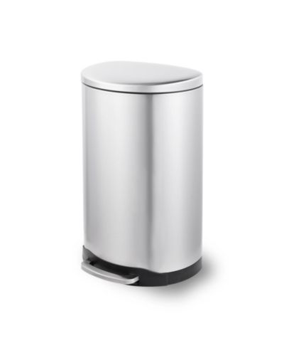 Мусорное ведро Mega Casa 40 Liter Stainless Steel Semi-round Step-on для кухни