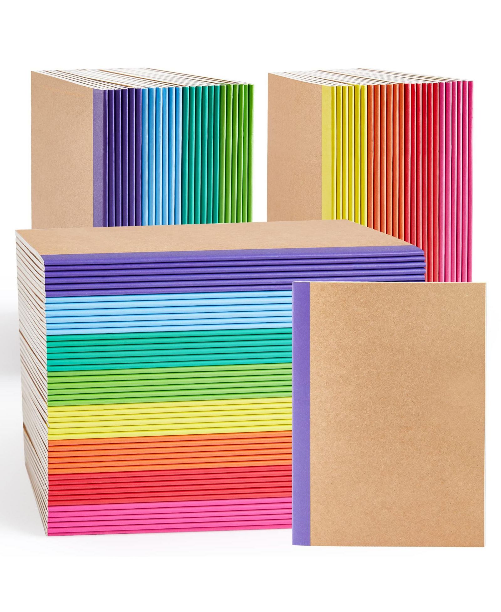 Тетрадь GNUADZ Composition Lined Blank College Ruled Travel Journals Rainbow Spines